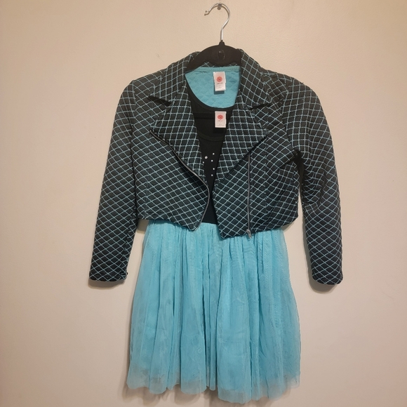 total girl Other - Total Girl Casual Blue and Black Sundress with Matching Jacket